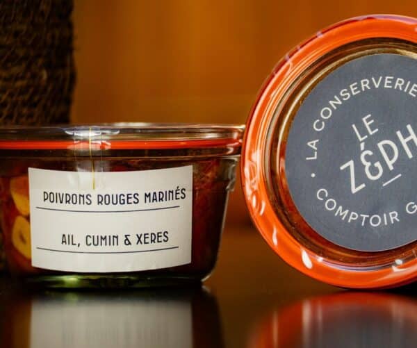 Poivrons rouges confits, marinés cumin et Xérès
